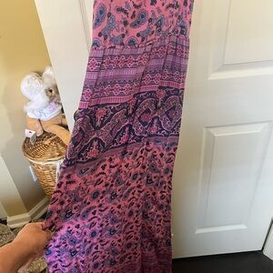 Pink and Purple Paisley Maxi Dress